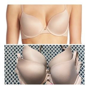 ❗️TWO❗️Betsey Johnson Forever Perfect Bra 34D Nude